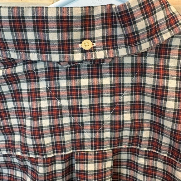 Men's Tommy Hilfiger cream, red & navy plaid button down shirt  | men’s small - Picture 7 of 7